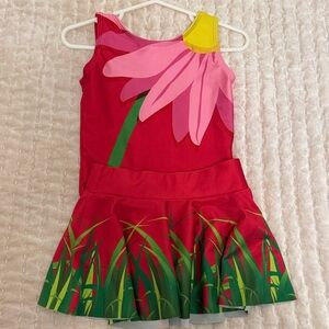 Floral Red and Pink Sleeveless Dress